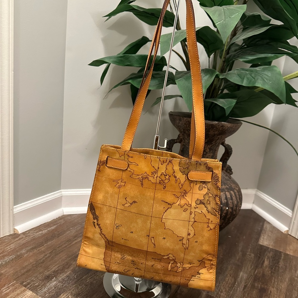Vintage Map Print Tan Tote Bag - Picture 2 of 12
